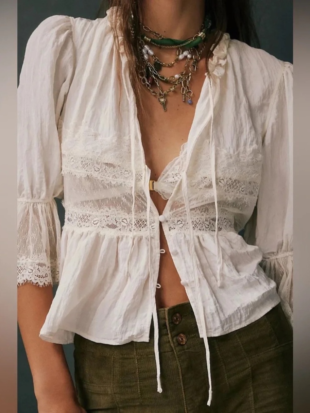 Free People Forever Young Bed Jacket – White – Size Small – NEW WITH TAGS - NWT